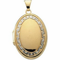 14K Yellow/White Oval Locket